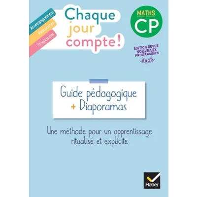 Afbeelding van CHAQUE JOUR COMPTE MATHS CP GUIDE BI MEDIA + DIAPORAMAS