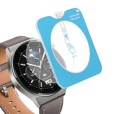 Afbeelding van kwmobile 2x smartwatch screenprotector geschikt voor Huawei Watch GT3 Pro (46mm) Protector sporthorloge krasbestendig Transparant met aanbrengtool
