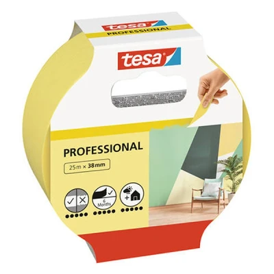 Image de Tesa Ruban De Masquage Intérieur 25m X 38mm Jaune