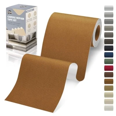 Afbeelding van Patch stof, zelfklevend, 10 x 200 cm, canvas, bruin, waterdicht, voor bank, tent, meubels, autostoel, ligstoel