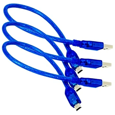 Afbeelding van AZDelivery 3 x Blauwe mini USB kabel compatibel met Arduino Nano V3 Inclusief E Book!