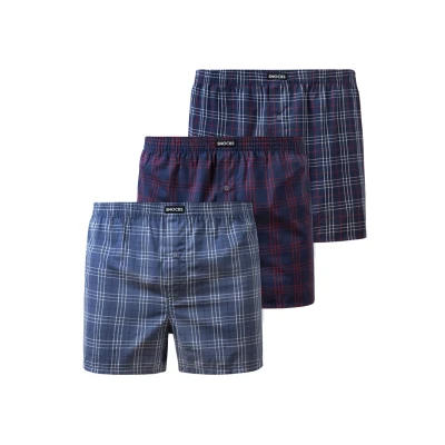 Afbeelding van Snocks American 3 PACK Boxershorts, Heren, Maat: Large, Big check