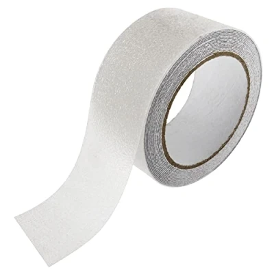 Afbeelding van SeKi Antislip plakband, 50 mm x 5 m, transparant, geschikt voor blote voeten, antislip, veiligheidsband trappen, treden, tegels, badkuip en douche