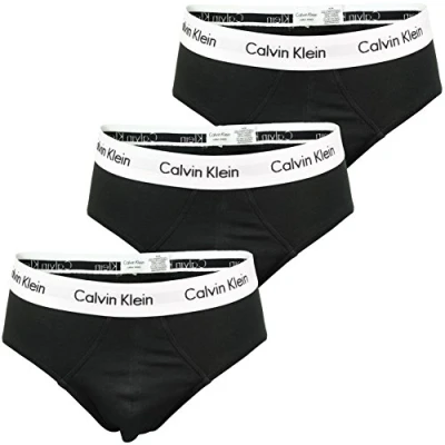 Image de Calvin Klein Culotte 3P Hip pour homme, Noir (Black W. Black Wb), XL