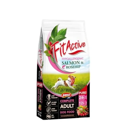 Afbeelding van Panzi Pet Pure Salmon &amp; Rosehip Hypoallergeen hondenvoer Glutenvrije hondenbrokken voor volwassen honden van middelgrote rassen met normale activiteit Zonder kip, gevogelte en tarwe Zalmsmaak 12kg