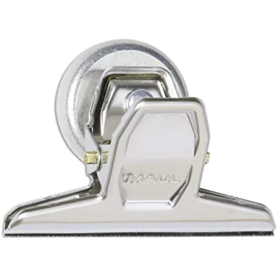 Afbeelding van Maul Papierklem Bulldogclip Magnetisch 75mm Blister 3 St Verchroomd Bulldogclips