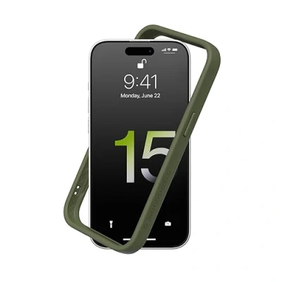 Afbeelding van RHINOSHIELD Bumper hoes compatibel met [iPhone 15] CrashGuard aanpasbare dunne bescherming schokdemping [BPA vrij] kaki groen