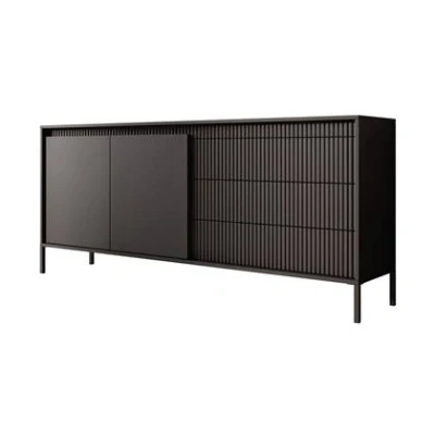 Afbeelding van Meubella Dressoir Saran Mat zwart 187 cm
