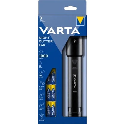 Afbeelding van Varta LED zaklamp Night Cutter F40 1000lm, incl. 6x alkaline AA batterijen, retail blister