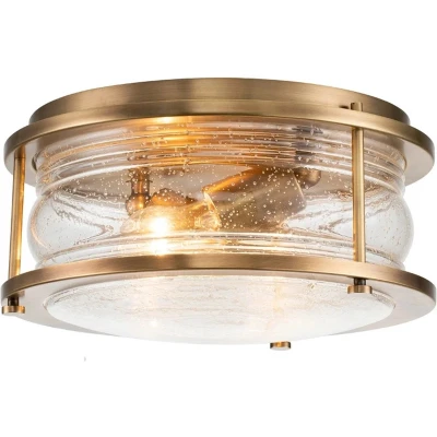 Afbeelding van Kichler LED Badkamerarmatuur Ashland Bay 2X E27 Max 60W IP44 Dimbaar Natural Brass