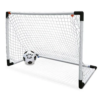 Afbeelding van Mondo Toys 18017 Goal Post Mini voetbalset voor kinderen met net, inclusief bal, wit/zwart