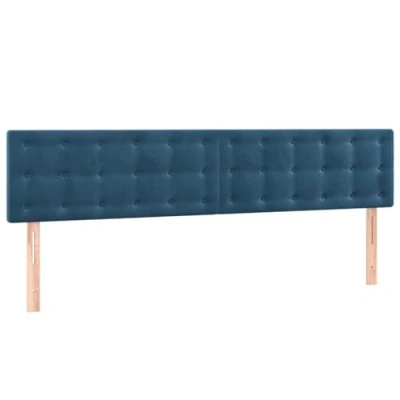 Afbeelding van Hoofdborden 2 st 90x5x78/88 cm fluweel donkerblauw