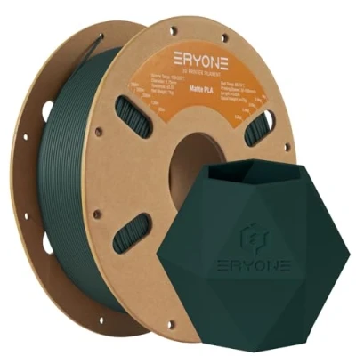 Afbeelding van ERYONE PLA filament voor 3D printer, diameter 1,75 mm +/ 0,03 mm, 1 kg / spoel Groen Zwart