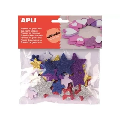 Afbeelding van Apli Kids Zelfklevende Glitter Sterren, Blister Met 50 Stuks Knutselmateriaal