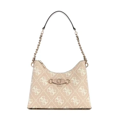 Afbeelding van Guess IZZY TOP ZIP Shoulder BAG Handtas, Dames, Maat: One Size, Sand logo