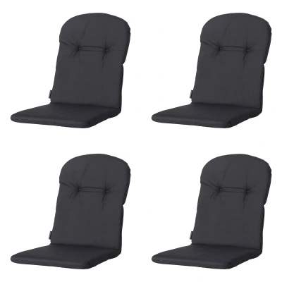 Afbeelding van Madison Kuipstoelkussen Hoge Rug Basic black Ca. 96x45 cm Set van 4