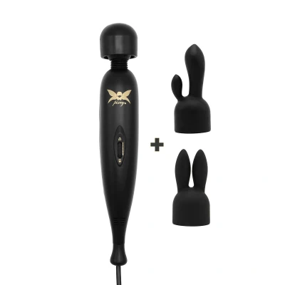 Afbeelding van Wand Vibrator Black Edition Met 2 opzetstukjes