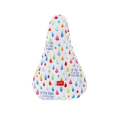 Afbeelding van Legami Fietszadelhoes, waterdicht, universele pasvorm, regendicht, stofdicht, rand met elastiek, 23 x 26 cm, after rain thema