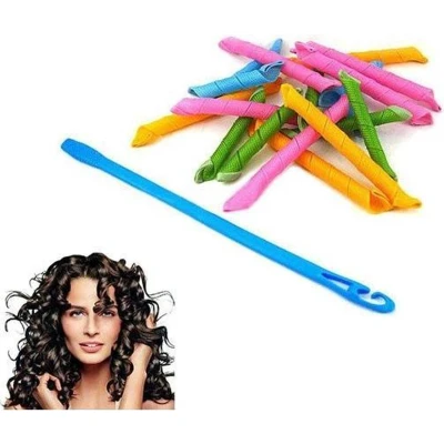 Afbeelding van Magic Curls Wave Formers 18 stuks 15 tot 25cm Krulspelden Haarrollers Hair Curler Volledige Set Krullen Zonder Hitte