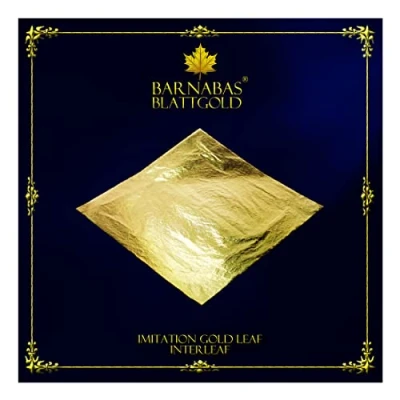 Afbeelding van Barnabas Blattgold 100 vellen imitatiebladgoud, 14 cm, losse (scheidingsblad)