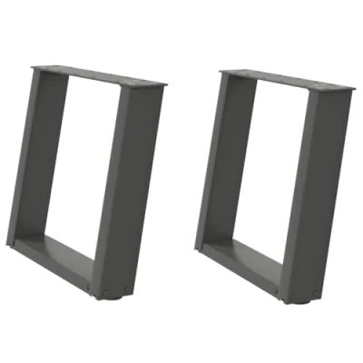 Afbeelding van vidaXL Salontafelpoten 2 st U vormig 50x(42 43) cm staal antraciet