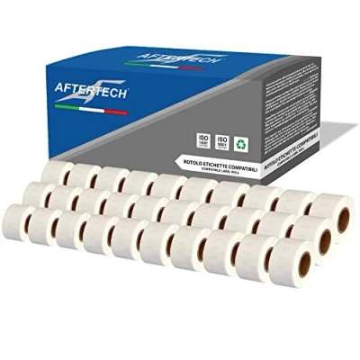 Afbeelding van Aftertech 30 x 99010 28 89 mm plakband rollen compatibel (130 etiketten/rol = 3900 in totaal) voor Dymo LabelWriter S0722370