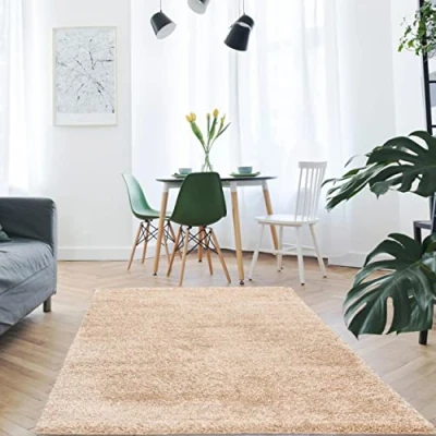 Afbeelding van SEHRAZAT Home affaire Hoogpolig vloerkleed Shaggy 30 geweven, woonkamer, beige , 80X150