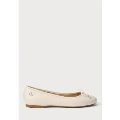 Afbeelding van Lauren Ralph Jayna Flats Ballerina&#039;s, Dames, Maat: 36, Soft white Leer