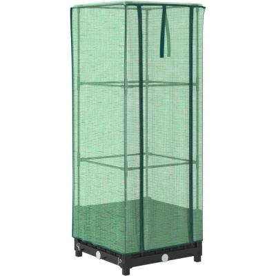 Afbeelding van vidaXL Plantenbak verhoogd met kashoes 40x40x123 cm rattanlook