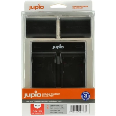 Afbeelding van Jupio Kit: 2x Battery LP E6 1700mAh + USB Dual Charger
