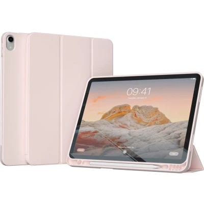 Afbeelding van Accezz Tablet Hoes Geschikt voor iPad Air 4 (2020) / 11 inch (2024) M2 5 (2022) Smart Silicone Bookcase Roze /Roze