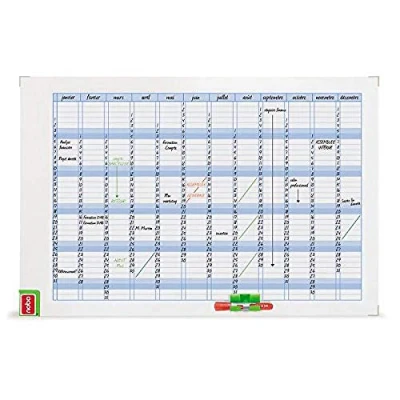 Afbeelding van Nobo Performance Planbord/Whiteboard Jaarplanner aan de Muur 72 x 5 103 Cm Wit