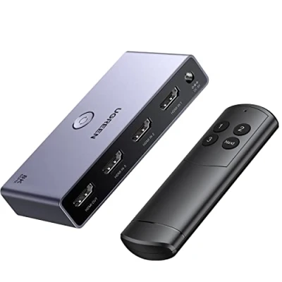 Afbeelding van UGREEN Switch HDMI 2.1 8K 60Hz schakelaar 4K 120Hz 3 ingangen naar 1 uitgang 1080P Dolby Vision Atmos HDR 3D High Speed 48Gbps compatibel met PC PS5 PS4 Xbox One 360 DVD TV Box Projector
