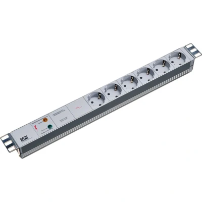 Afbeelding van Bachmann 333402 19 inch Stekkerdoos voor patchkast 1 HE Geaarde contactdoos Grijs