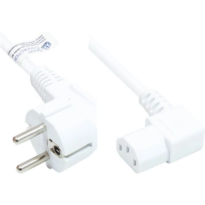 Afbeelding van Alcasa P0131 W018 electriciteitssnoer Wit 1,8 m Netstekker type E+F C13 stekker