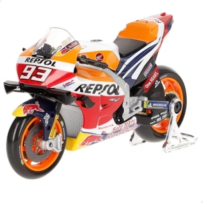 Afbeelding van Maisto M36372M REPSOL Honda RC2 13V Motorbike merk #93 2021 ongelooflijk gedetailleerde gegoten verzamelaarsauto replica, sportmodel, voorgebouwd, rood, 1:18