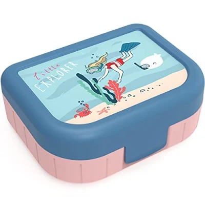 Afbeelding van Rotho Lunchbox To Go Memory kids 1 liter explorer girls 166x133x61mm