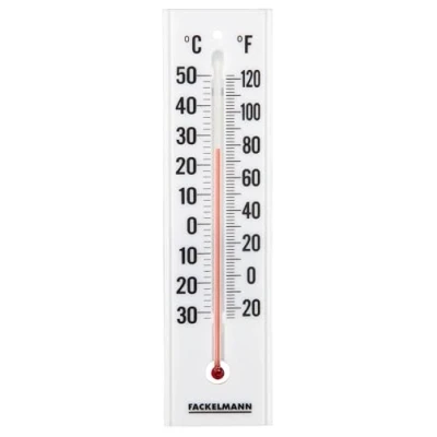 Afbeelding van Fackelmann TECNO binnenthermometer analoog temperatuurweergave (wit/zwart) 1 stuk