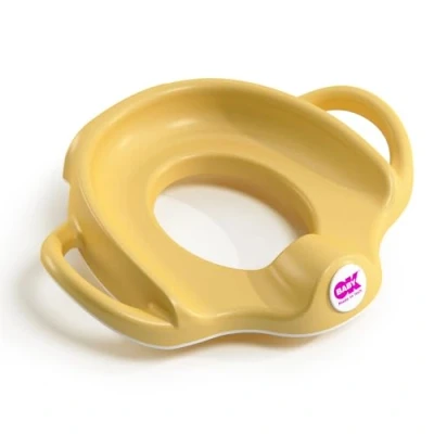 Afbeelding van OKBABY Sofa WC verkleiner met antislip rand Hoge rugleuning voor maximaal comfort en grote handgrepen maximale stabiliteit van het kind Geel