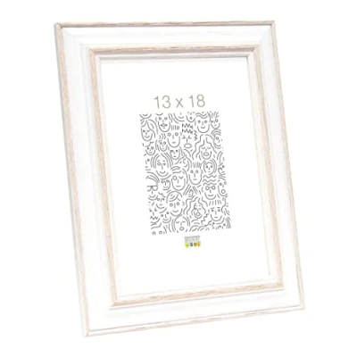 Afbeelding van Deknudt Fotokader wit met naturelkleurig accent 13x18 S221H1