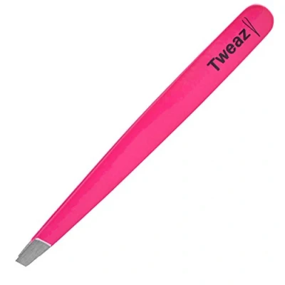 Afbeelding van K Pro TWEAZY Professionele pincet pincetten van roestvrij staal voor ontharing wenkbrauwen (neonroze)
