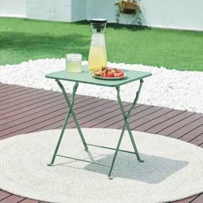 Afbeelding van Tuintafel Vegårshei opvouwbaar 45x40x40 cm groen [en.casa]