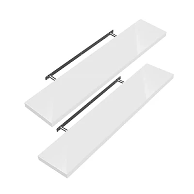 Afbeelding van Casaria Wandplank 2 St. 110 cm 15kg Belastbaar Wit hoogglans