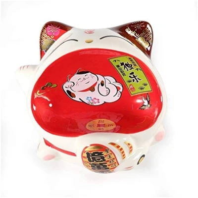 Afbeelding van lachineuse Japanse kat Maneki Neko Geluk &#039;FUKU&#039;