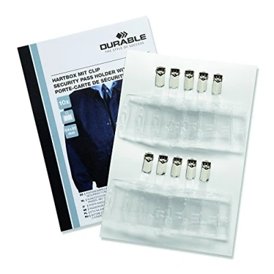 Afbeelding van Veiligheidspashouder Durable Security met clip 54x85mm set à 10stuks