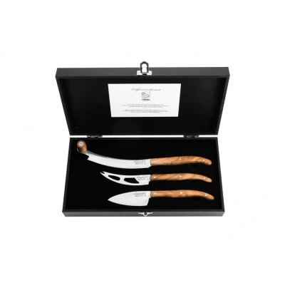 Afbeelding van Laguiole Style de Vie Kaasmessen / Kaasmessenset Luxury Line Olijfhout 3 Stuks