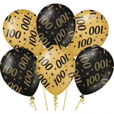 Afbeelding van Ballonnen 100 jaar 30cm 6 stuks