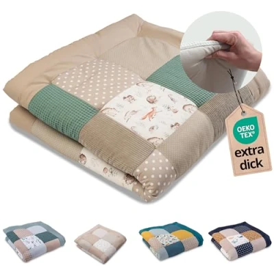 Afbeelding van ULLENBOOM Kruipdeken voor baby&#039;s, 120 x cm, 100% Oeko Tex materialen, gemaakt in de EU, dik en zacht, bosvrienden, ideaal als babydeken speeldeken