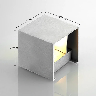 Afbeelding van Wandlamp Arcchio Zuzana, hoekig, aluminiumkleurig, G9, 9,7 cm