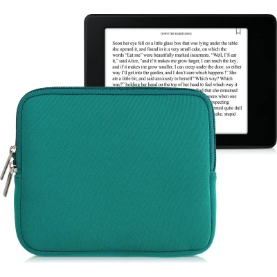 Afbeelding van kwmobile beschermhoes voor eReader neopreen tashoes benzine 17,5 x 14,7 1 cm binnenafmetingen